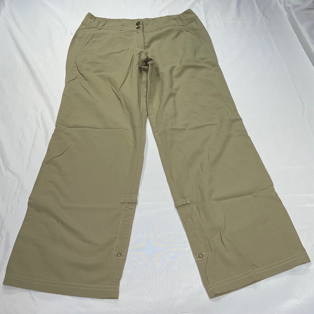 ExOfficio Womens Khaki‎ Nylon Hiking Pants Wide Leg Outdoor Travel Size 10